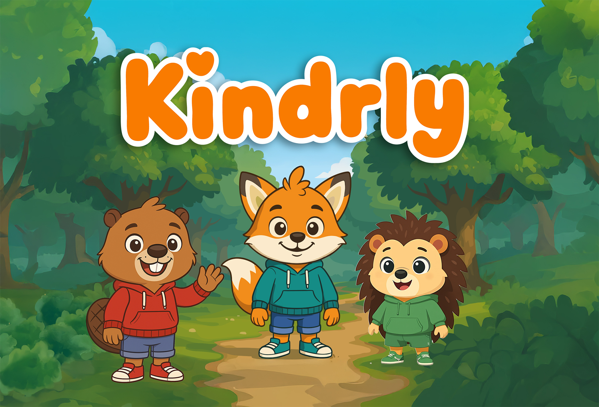 Lumi surrounded by all her forest friends, illustrating friendship and community